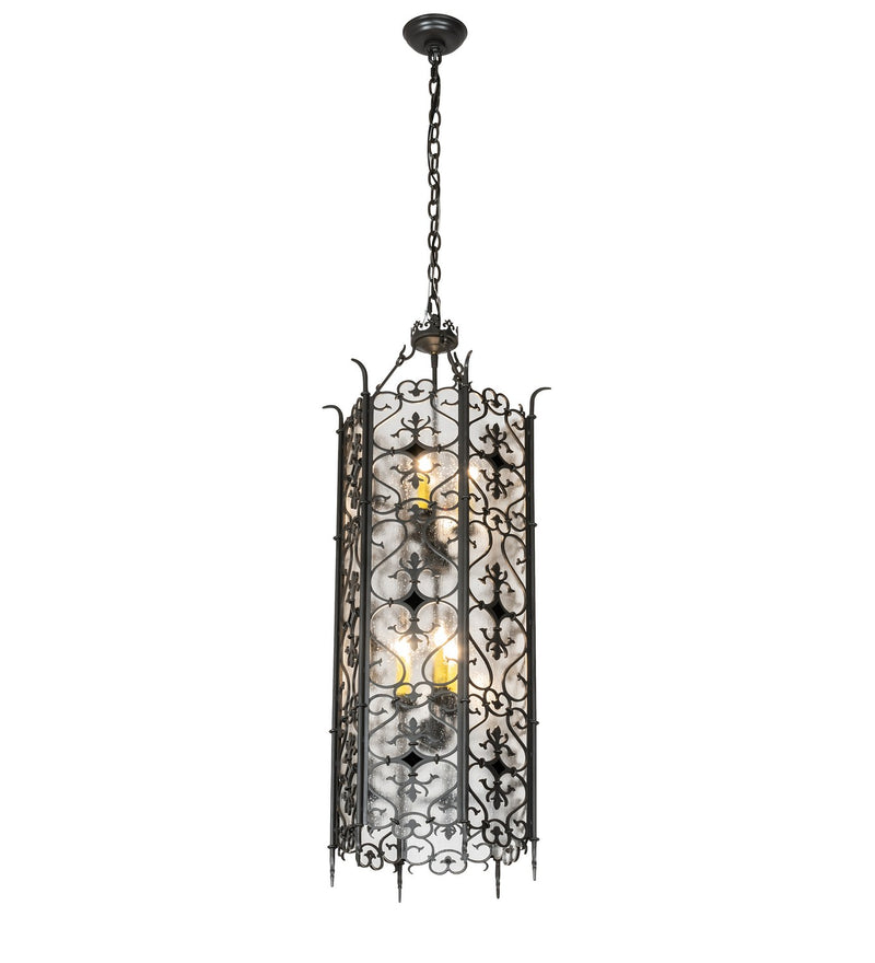 Meyda Tiffany 223517 Six Light Pendant, Hand Rubbed Iron