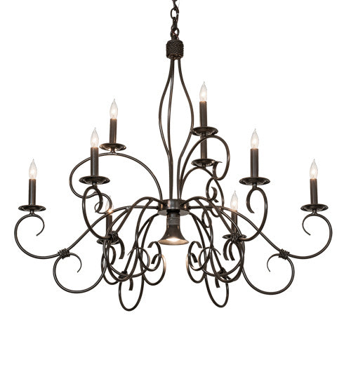 Meyda Tiffany 224136 Ten Light Chandelier, Timeless Bronze
