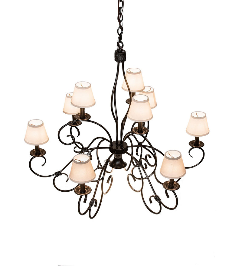 Meyda Tiffany 224138 Ten Light Chandelier, Timeless Bronze
