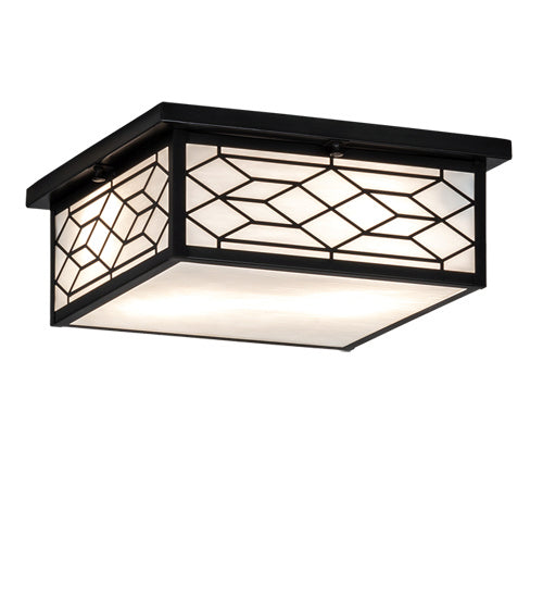 Meyda Tiffany 224238 Two Light Flushmount, Craftsman Brown