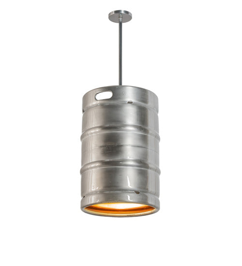 Meyda Tiffany 224991 One Light Pendant, Stainless Steel And Amber