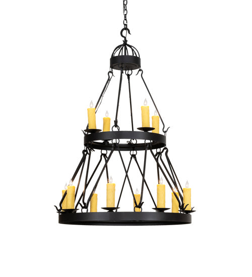 Meyda Tiffany 225000 12 Light Chandelier, Old Wrought Iron