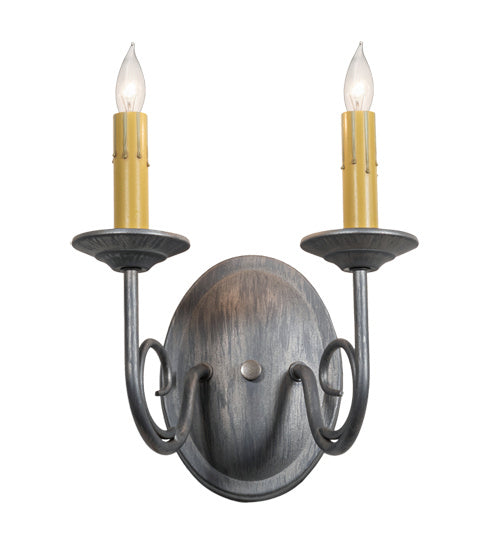 Meyda Tiffany 226107 Two Light Wall Sconce, Antique Iron Ore