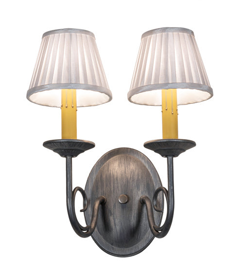 Meyda Tiffany 226109 Two Light Wall Sconce, Antique,Charred Iron