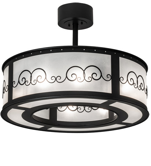 Meyda Tiffany 226354 Eight Light Pendant, Old Wrought Iron