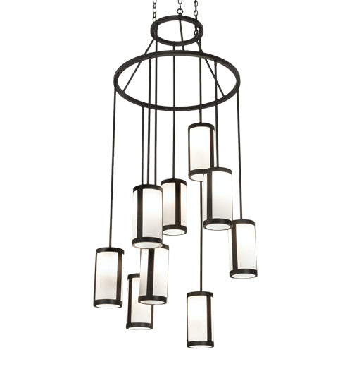Meyda Tiffany 226577 Nine Light Chandelier, Wrought Iron