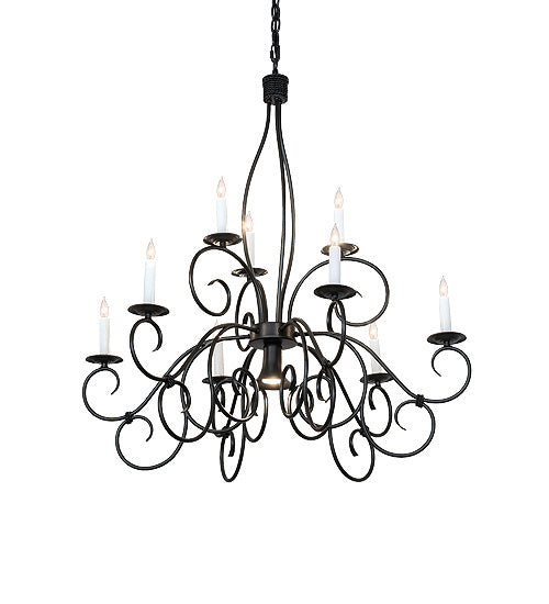Meyda Tiffany 227102 Ten Light Chandelier, Blackwash