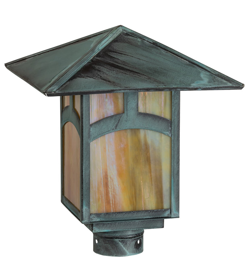 Meyda Tiffany 227491 One Light Post Mount, Verdigris
