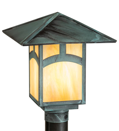 Meyda Tiffany 227491 One Light Post Mount, Verdigris