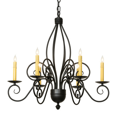Meyda Tiffany 227498 Six Light Chandelier, Blackwash