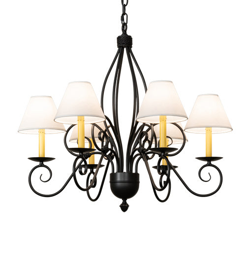 Meyda Tiffany 227499 Six Light Chandelier, Black Metal