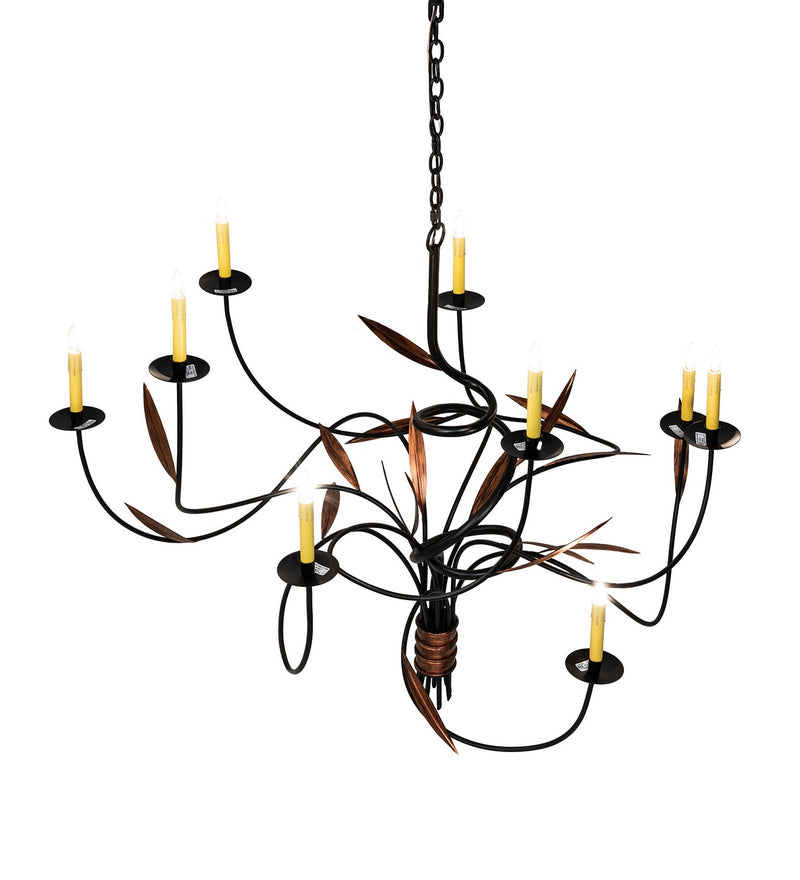 Meyda Tiffany 227898 Nine Light Chandelier, Blackwash & Cimarron Bronze