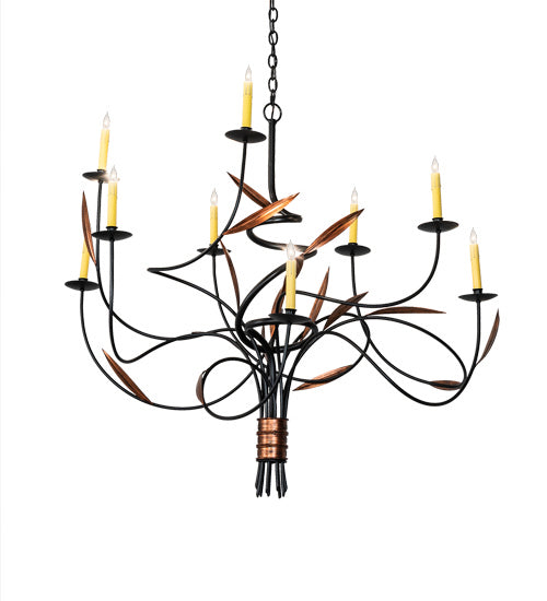Meyda Tiffany 227898 Nine Light Chandelier, Blackwash & Cimarron Bronze