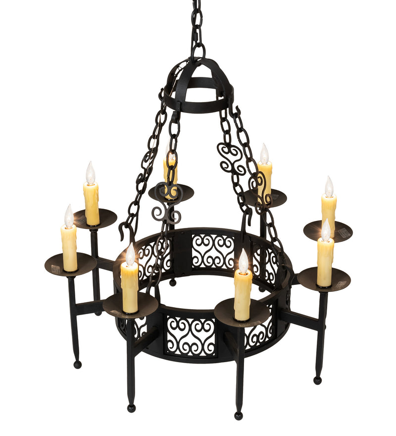 Meyda Tiffany 228282 Eight Light Chandelier, Textured Black