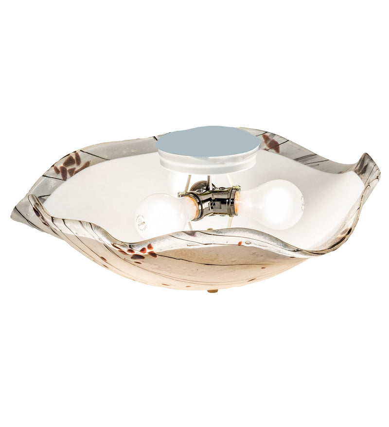 Meyda Tiffany 228614 Three Light Flushmount, Nickel
