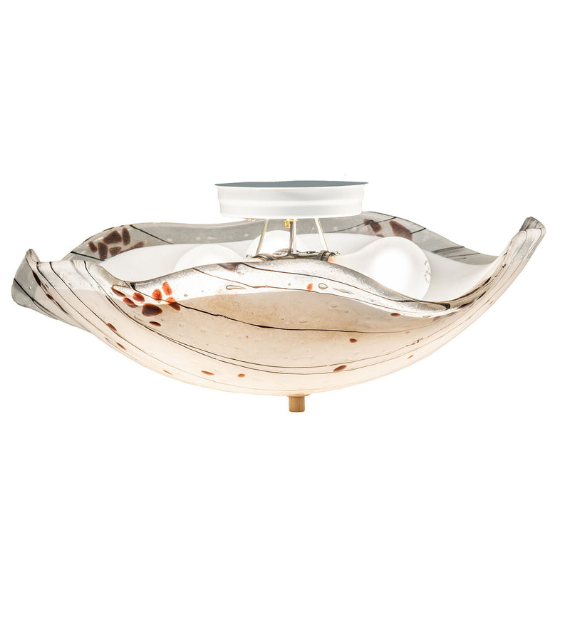 Meyda Tiffany 228614 Three Light Flushmount, Nickel