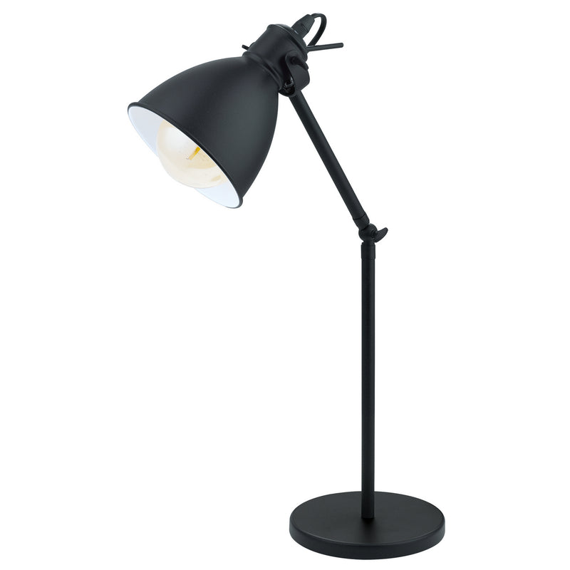 Eglo USA 49469A One Light Table Lamp, Black / White