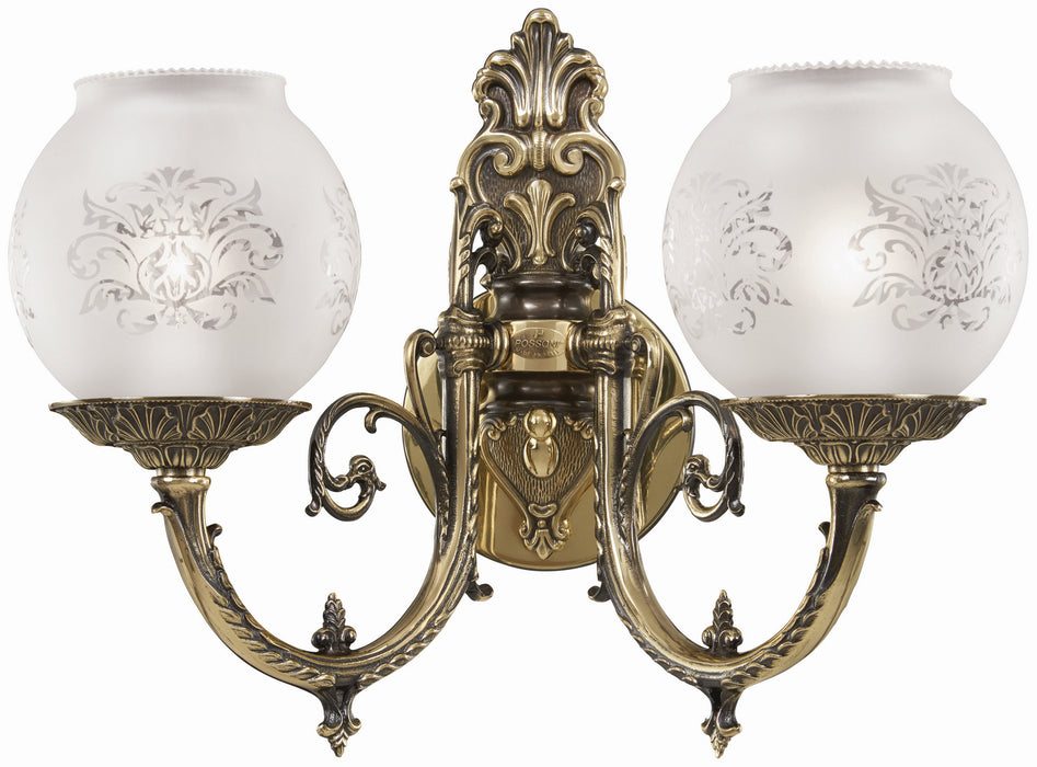 Metropolitan N801902 Two Light Wall Sconce, Classic Brass