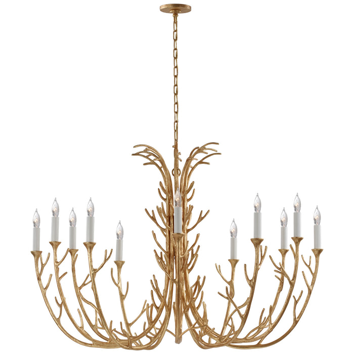 Visual Comfort Signature JN 5080AGL 12 Light Chandelier, Antique Gold Leaf