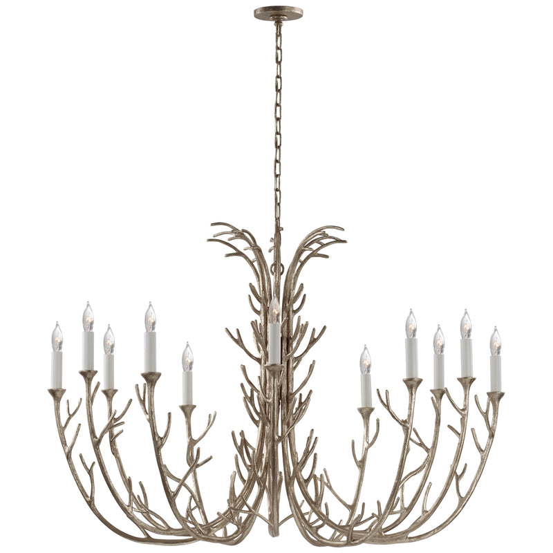Visual Comfort Signature JN 5080BSL 12 Light Chandelier, Burnished Silver Leaf