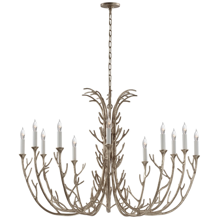 Visual Comfort Signature JN 5080BSL 12 Light Chandelier, Burnished Silver Leaf