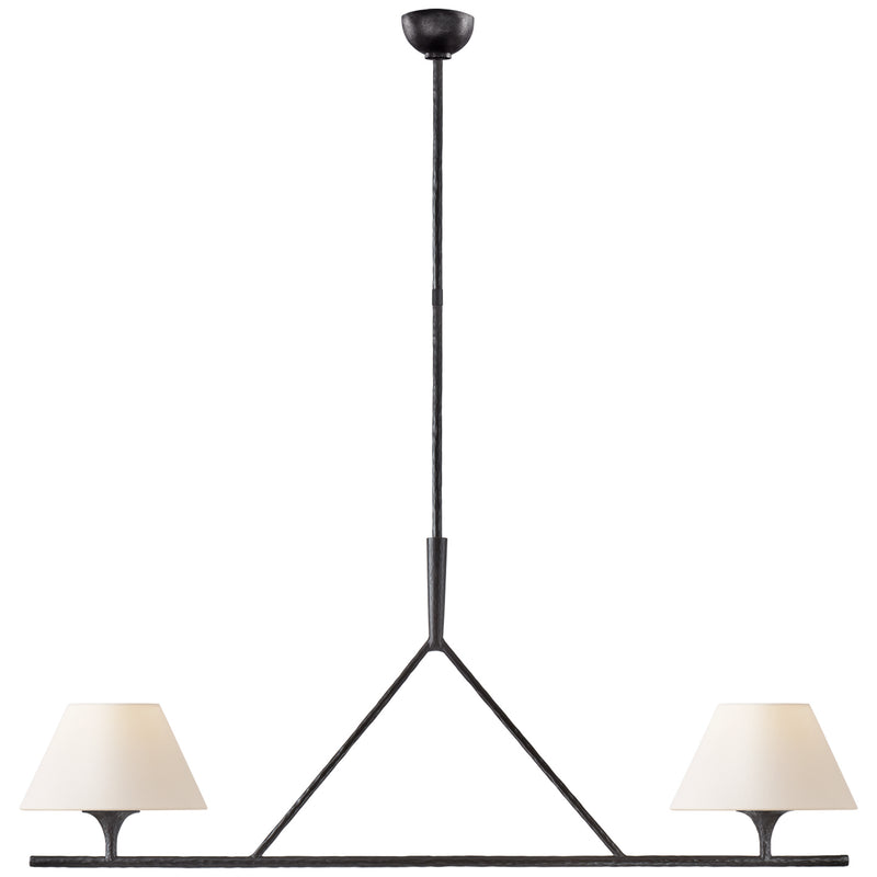 Visual Comfort Signature S 5405AI-L Two Light Chandelier, Aged Iron