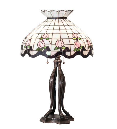Meyda Tiffany 228791 Three Light Table Lamp, Mahogany Bronze