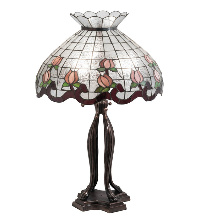 Meyda Tiffany 228799 Three Light Table Lamp, Mahogany Bronze