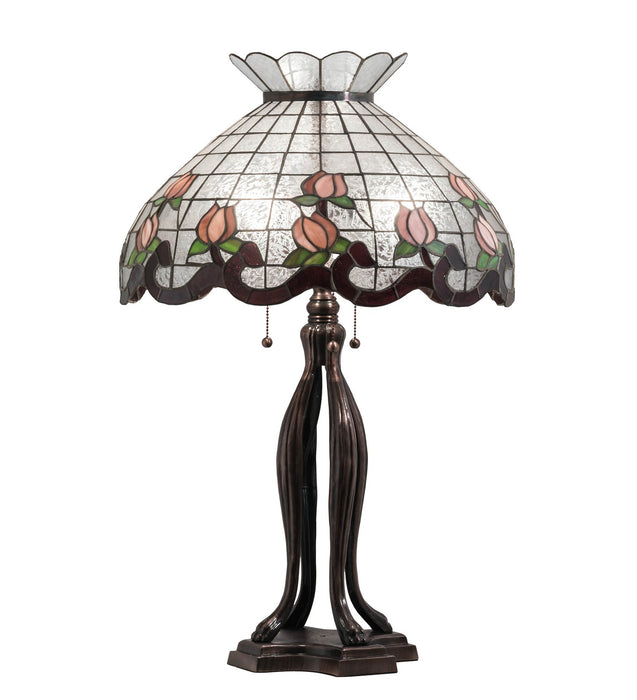 Meyda Tiffany 228799 Three Light Table Lamp, Mahogany Bronze