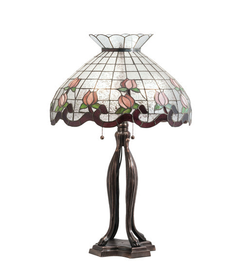 Meyda Tiffany 228799 Three Light Table Lamp, Mahogany Bronze