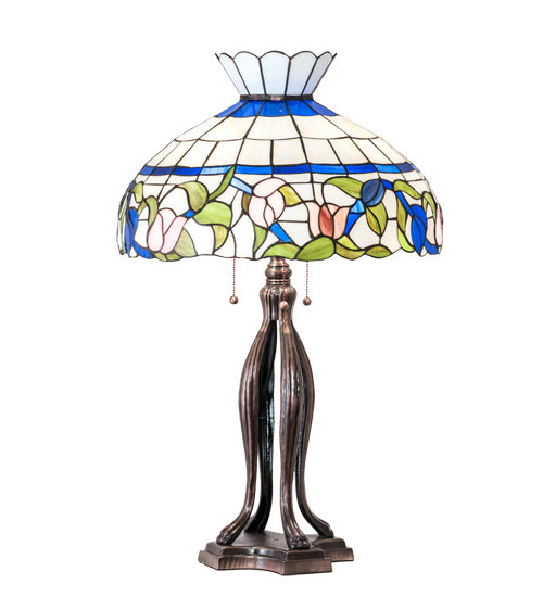 Meyda Tiffany 228803 Three Light Table Lamp, Mahogany Bronze