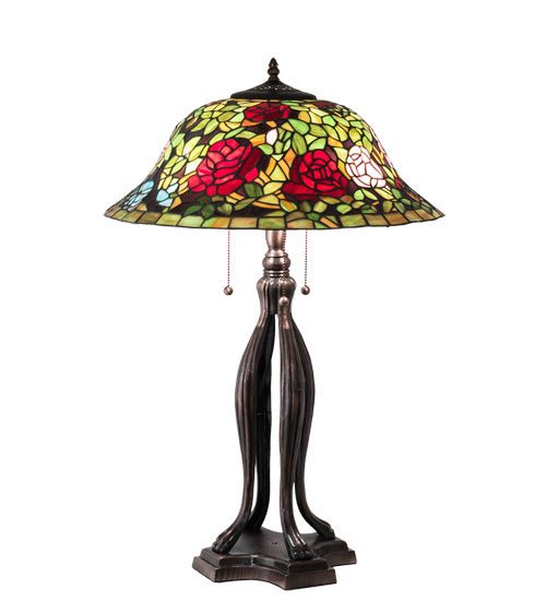 Meyda Tiffany 228817 Three Light Table Lamp, Mahogany Bronze