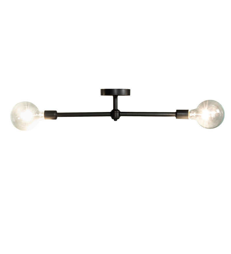 Meyda Tiffany 228850 Two Light Flushmount, Craftsman Brown