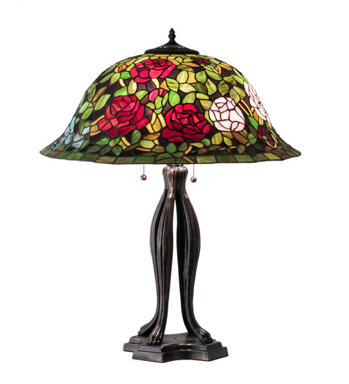 Meyda Tiffany 229111 Three Light Table Lamp, Mahogany Bronze