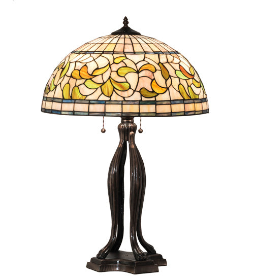 Meyda Tiffany 229126 Three Light Table Lamp, Mahogany Bronze