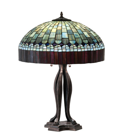 Meyda Tiffany 229128 Three Light Table Lamp, Mahogany Bronze