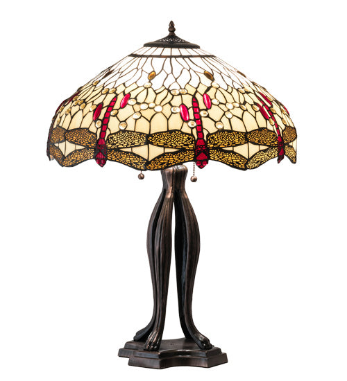 Meyda Tiffany 229133 Three Light Table Lamp, Mahogany Bronze