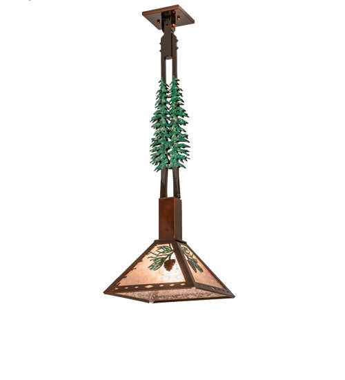 Meyda Tiffany 229402 One Light Pendant, Vintage Copper/Oil Rubbed Bronze/Green