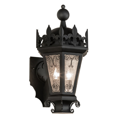 Meyda Tiffany 229698 Two Light Wall Sconce, Anodized Effect Black