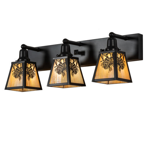 Meyda Tiffany 230172 Three Light Vanity, Craftsman Brown,Oil Rubbed Bronze