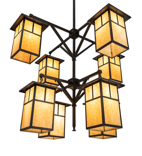 Meyda Tiffany 230270 Eight Light Chandelier, Craftsman Brown