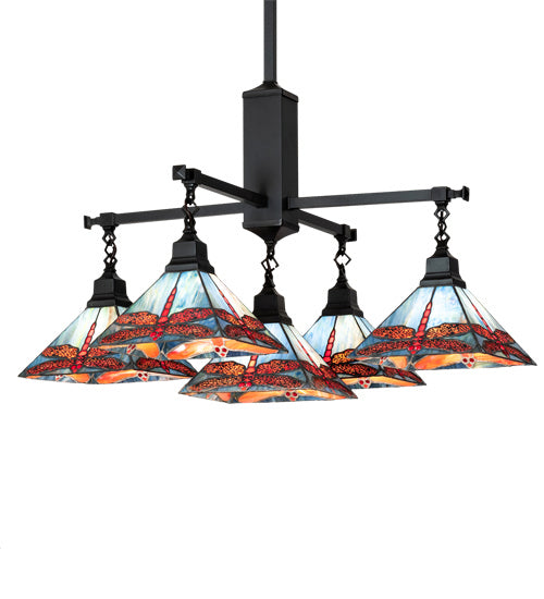 Meyda Tiffany 230380 Five Light Chandelier, Craftsman Brown