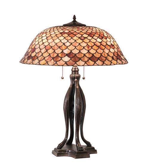 Meyda Tiffany 230385 Three Light Table Lamp, Mahogany Bronze