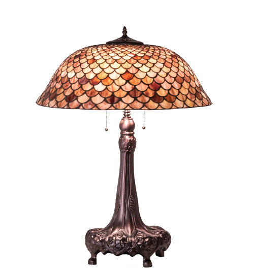 Meyda Tiffany 230408 Three Light Table Lamp, Mahogany Bronze