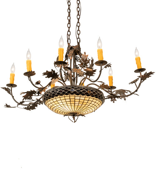 Meyda Tiffany 230422 Eight Light Chandelier, Old Copper Pot