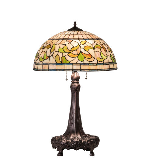 Meyda Tiffany 230449 Three Light Table Lamp, Mahogany Bronze