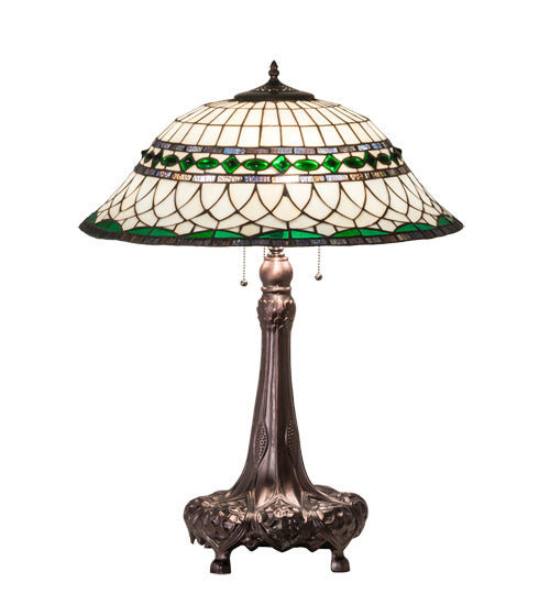 Meyda Tiffany 230467 Three Light Table Lamp, Mahogany Bronze