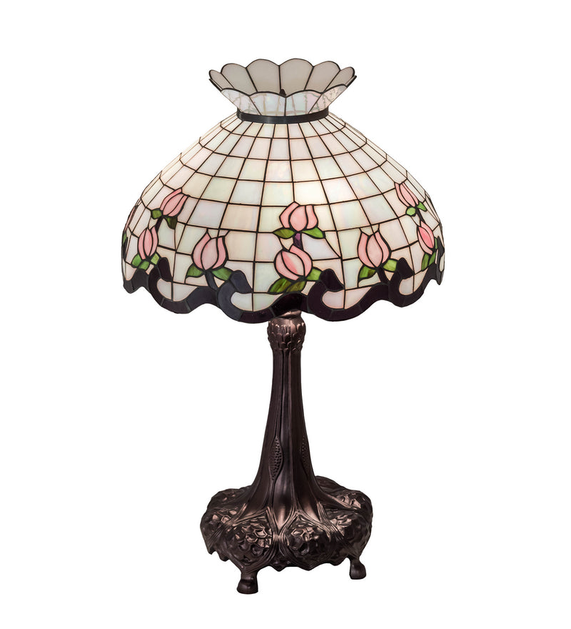 Meyda Tiffany 230471 Three Light Table Lamp, Mahogany Bronze