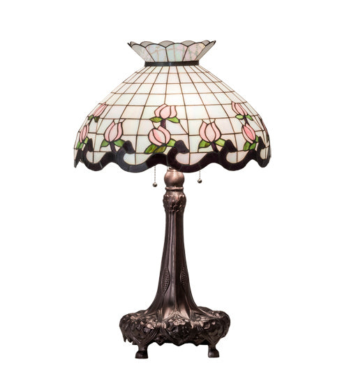 Meyda Tiffany 230471 Three Light Table Lamp, Mahogany Bronze