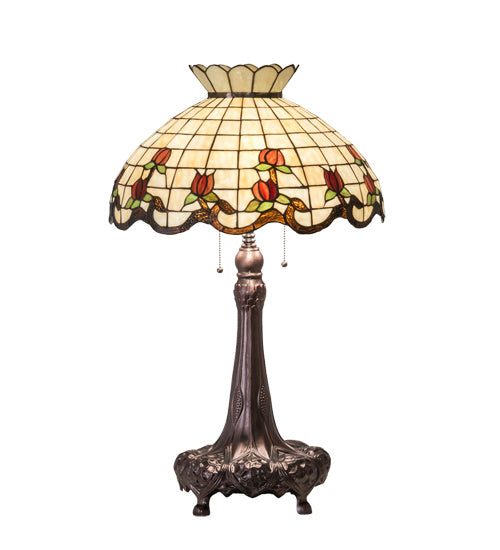 Meyda Tiffany 230473 Three Light Table Lamp, Mahogany Bronze